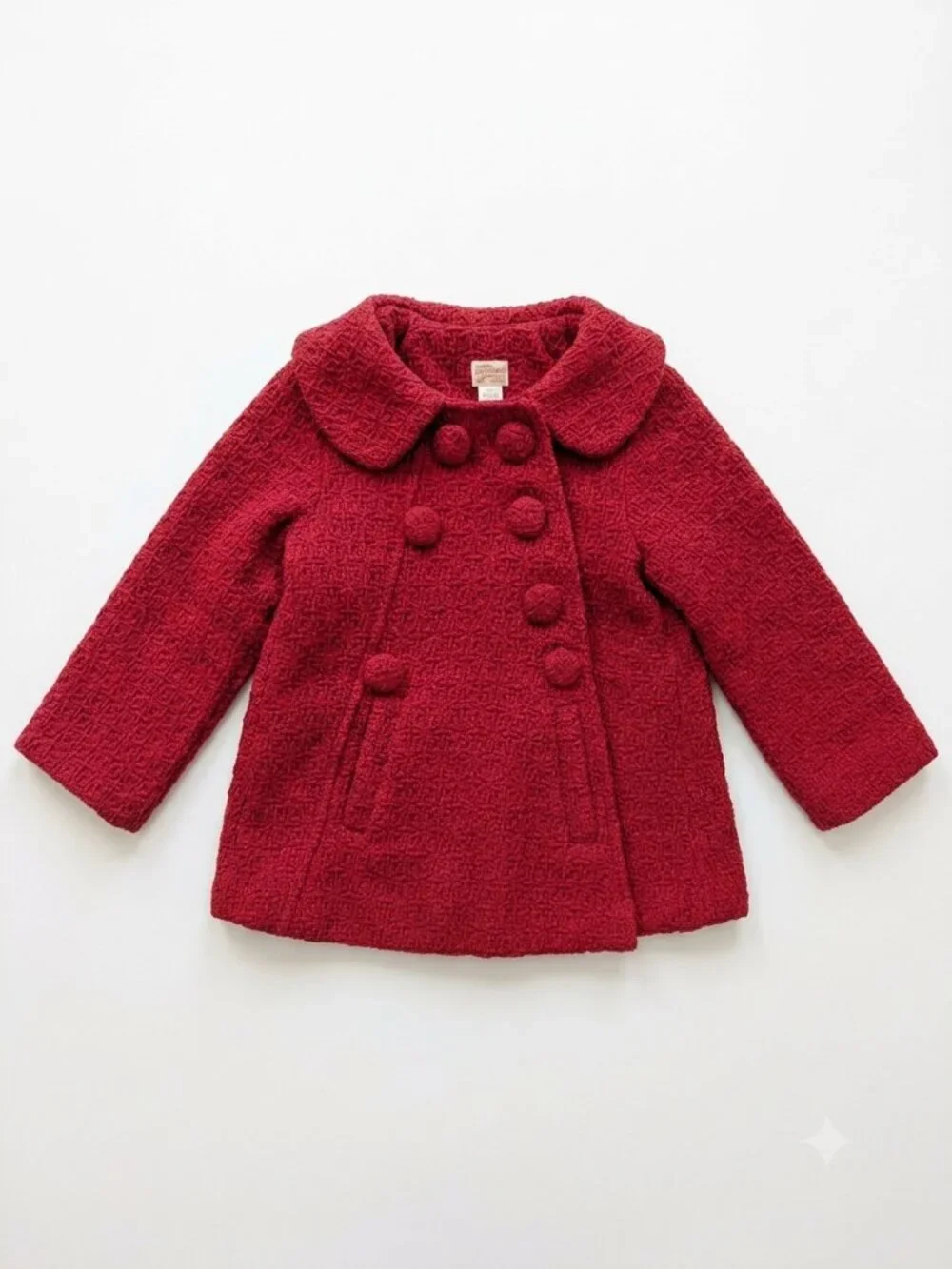 Vintage Red Geometric Texture Toddler‎ Coat Boutique Style Size 3